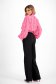 Ladies' Pink Voile Blouse with Loose Fit and Waist Elastic with Puffy Sleeves - SunShine 5 - StarShinerS.com