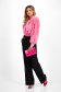 Ladies' Pink Voile Blouse with Loose Fit and Waist Elastic with Puffy Sleeves - SunShine 3 - StarShinerS.com