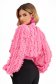 Ladies' Pink Voile Blouse with Loose Fit and Waist Elastic with Puffy Sleeves - SunShine 2 - StarShinerS.com