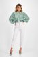 Bluza dama din voal verde-deschis cu croi larg si elastic in talie cu maneci bufante - SunShine 5 - StarShinerS.ro