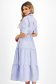 Shirt Dress in Thin Blue Material, Midi A-line with Belt-Type Accessory - SunShine 5 - StarShinerS.com