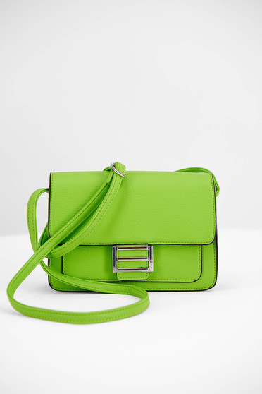 Casual bags, Green faux leather women's bag with adjustable long handle - StarShinerS.com