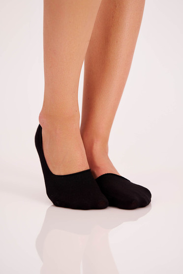 Invisible black elastic cotton socks with non-slip band