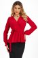 Bluza dama din voal rosie cu elastic si peplum in talie  - StarShinerS 1 - StarShinerS.ro