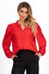 Red georgette blouse for women with a wide cut and puff sleeves - Lady Pandora 1 - StarShinerS.com