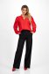 Red georgette blouse for women with a wide cut and puff sleeves - Lady Pandora 5 - StarShinerS.com