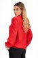 Red georgette blouse for women with a wide cut and puff sleeves - Lady Pandora 2 - StarShinerS.com