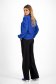 Blue georgette blouse for women with loose fit and puffy sleeves - Lady Pandora 4 - StarShinerS.com
