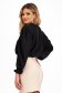 Ladies' Black Georgette Blouse with Loose Fit and Puff Sleeves - Lady Pandora 2 - StarShinerS.com