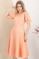 Rochie din stofa elastica corai midi in clos cu maneci bufante - StarShinerS 2 - StarShinerS.ro