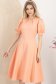 Rochie din stofa elastica corai midi in clos cu maneci bufante - StarShinerS 4 - StarShinerS.ro