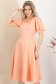 Rochie din stofa elastica corai midi in clos cu maneci bufante - StarShinerS 2 - StarShinerS.ro