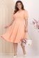 Rochie din stofa elastica corai midi in clos cu maneci bufante - StarShinerS 1 - StarShinerS.ro