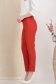 Pantaloni din stofa elastica rosii conici cu talie inalta si buzunare false frontale - StarShinerS 3 - StarShinerS.ro