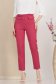 Pantaloni din stofa elastica fuchsia conici cu talie inalta si buzunare false frontale - StarShinerS 1 - StarShinerS.ro
