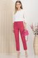 Pantaloni din stofa elastica fuchsia conici cu talie inalta si buzunare false frontale - StarShinerS 2 - StarShinerS.ro