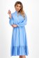 Light Blue Georgette Midi Dress A-Line with Waist Elastic - StarShinerS 1 - StarShinerS.com