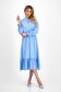 Rochie din georgette albastru-deschis midi in clos cu elastic in talie - StarShinerS 7 - StarShinerS.ro