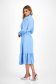 Light Blue Georgette Midi Dress A-Line with Waist Elastic - StarShinerS 4 - StarShinerS.com