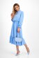 Light Blue Georgette Midi Dress A-Line with Waist Elastic - StarShinerS 3 - StarShinerS.com