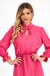 Pink Georgette Midi Flared Dress with Elastic Waist - StarShinerS 6 - StarShinerS.com