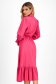 Pink Georgette Midi Flared Dress with Elastic Waist - StarShinerS 2 - StarShinerS.com