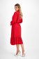 Red georgette midi dress with a flared skirt and elastic waistband - StarShinerS 4 - StarShinerS.com