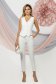 Ivory elastic fabric tapered trousers with high waist and side pockets - PrettyGirl 1 - StarShinerS.com