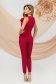 Red Elastic Fabric Tapered High-Waisted Trousers with Side Pockets - PrettyGirl 2 - StarShinerS.com