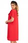 Rochie din stofa elastica subtire rosie cu un croi drept si volanase pe linia decolteului - StarShinerS 2 - StarShinerS.ro