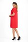 Rochie din stofa elastica subtire rosie cu un croi drept si volanase pe linia decolteului - StarShinerS 4 - StarShinerS.ro