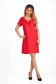 Rochie din stofa elastica subtire rosie cu un croi drept si volanase pe linia decolteului - StarShinerS 5 - StarShinerS.ro