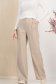 Pantaloni din georgette bej lungi evazati cu buzunare laterale 1 - StarShinerS.ro
