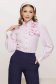 Camasa dama din bumbac elastic roz cambrata accesorizata cu trandafir textil 1 - StarShinerS.ro