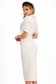 Rochie din stofa chanel premium ivoire midi tip creion accesorizata cu brosa si buzunare false - SunShine 2 - StarShinerS.ro