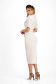Rochie din stofa chanel premium ivoire midi tip creion accesorizata cu brosa si buzunare false - SunShine 5 - StarShinerS.ro
