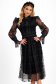 Rochie din tul dantelat neagra midi in clos cu aplicatii de dantela - SunShine 1 - StarShinerS.ro