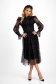 Rochie din tul dantelat neagra midi in clos cu aplicatii de dantela - SunShine 5 - StarShinerS.ro
