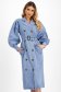 Rochie de blugi albastra midi cu un croi drept si maneci bufante cu accesoriu tip curea - SunShine 4 - StarShinerS.ro