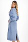 Rochie de blugi albastra midi cu un croi drept si maneci bufante cu accesoriu tip curea - SunShine 5 - StarShinerS.ro
