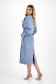 Rochie de blugi albastra midi cu un croi drept si maneci bufante cu accesoriu tip curea - SunShine 2 - StarShinerS.ro