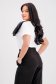 Tricou din bumbac alb cu croi larg si accesoriu in forma de floare cu efect 3d - SunShine 2 - StarShinerS.ro