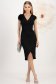 Rochie din crep cu sclipici neagra pana la genunchi tip creion cu brosa florala maxi - StarShinerS 2 - StarShinerS.ro