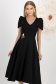 Rochie din stofa elastica neagra midi in clos accesorizata cu brosa - StarShinerS 1 - StarShinerS.ro