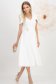 Rochie din stofa elastica ivoire midi in clos accesorizata cu brosa - StarShinerS 3 - StarShinerS.ro