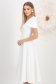 Rochie din stofa elastica ivoire midi in clos accesorizata cu brosa - StarShinerS 2 - StarShinerS.ro