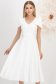 Rochie din stofa elastica ivoire midi in clos accesorizata cu brosa - StarShinerS 1 - StarShinerS.ro