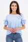 Bluza dama din georgette albastru-deschis cu croi larg si volanase la maneci - SunShine 1 - StarShinerS.ro