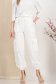 Pantaloni cargo fit din material subtire ivoire cu talie inalta si buzunare laterale 1 - StarShinerS.ro