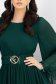 Rochie plisata din voal verde-inchis scurta in clos accesorizata cu cordon 5 - StarShinerS.ro